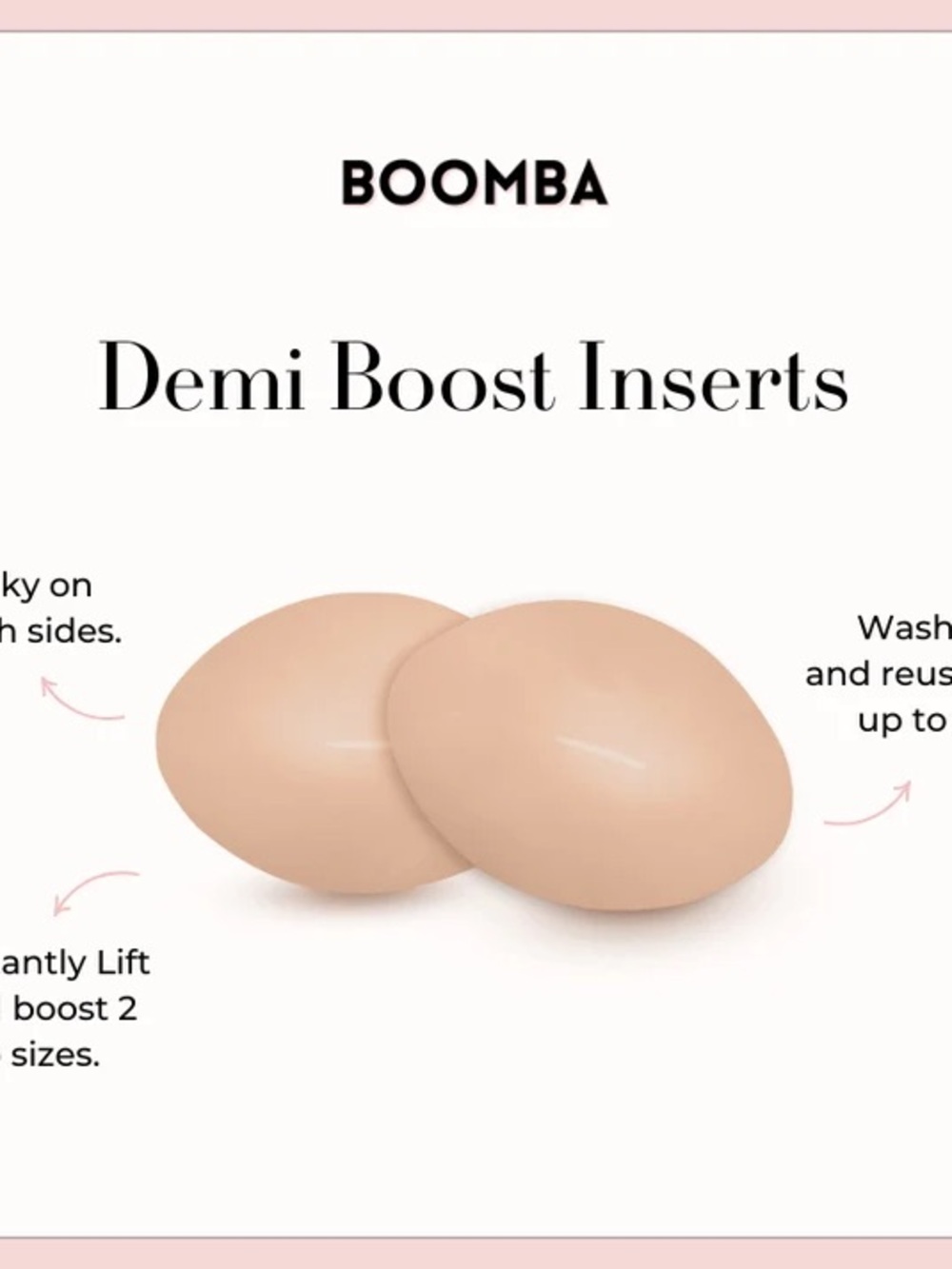 BOOMBA Demi Boost Inserts - Beige Bra Pads - Medium